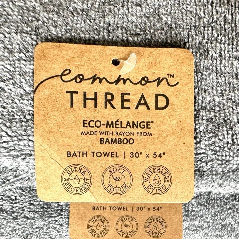 Eco-Melange Bath Towels Set BAMBOO RAYON & Cotton (2) Bath Towels & (8) Wash NWT
